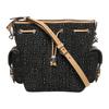 T Monogram Logo Print Fabric Bucket Bag Handbag Women's Black 181531-001