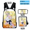 Popular Novelty Pikamee Anime 3D Print 3pcs/Set Pupil School Bags Laptop Daypack Backpack Inclined Shoulder Bag Pencil Case