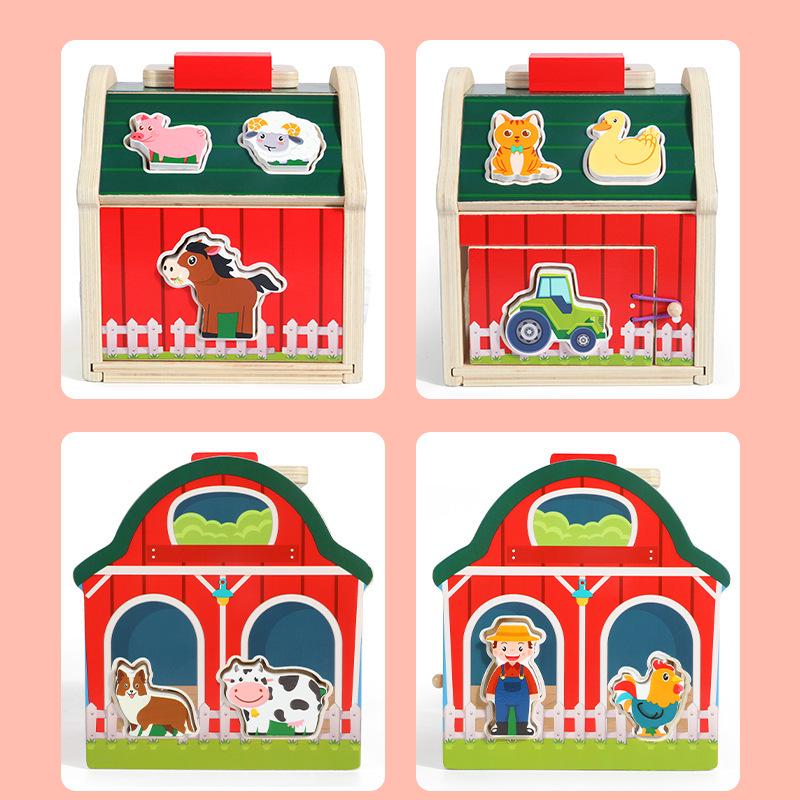 Multifunctional Early Education Farm Toy: Animal Shapes & Assembly Puzzle