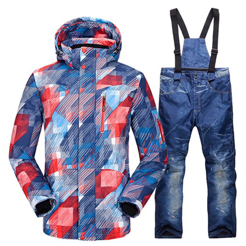 Men's Winter Ski Jackets Outdoor Warm Windproof Waterproof Snowboarding Jacket Hooded Mountain Coat Skiing Jacket for Male