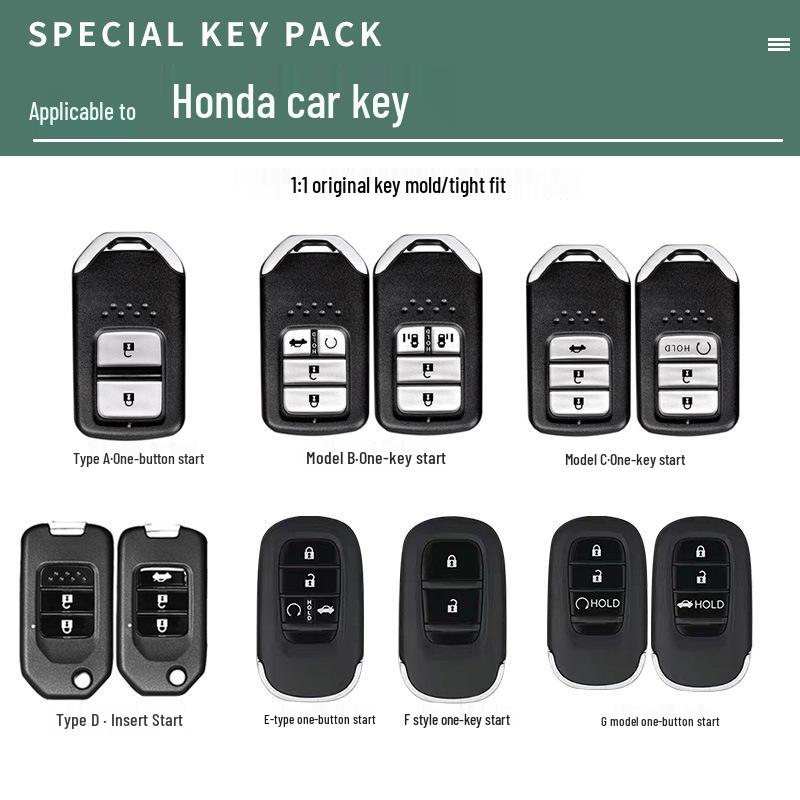 CRV Key Case for 11th Gen Accord, Civic, XRV, Haoying, & Xingge Remote Control Shell Buckle Set