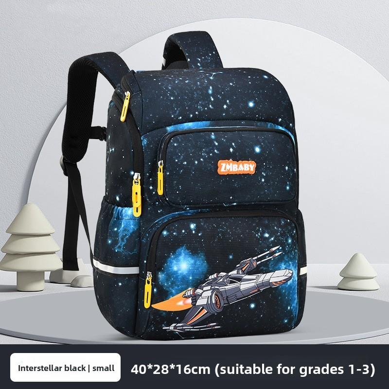 Kids School Backpack Cartoon Dinosaur Oxford Fabric Lightweight Dual Shoulder For Elementary Students