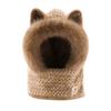 Skiing Cartoon Winter Plush Hat 2 IN 1 Magnetic Buckle Animal Ear Scarf Hat Windproof Anti-cold Ear Protection Cap Cycling