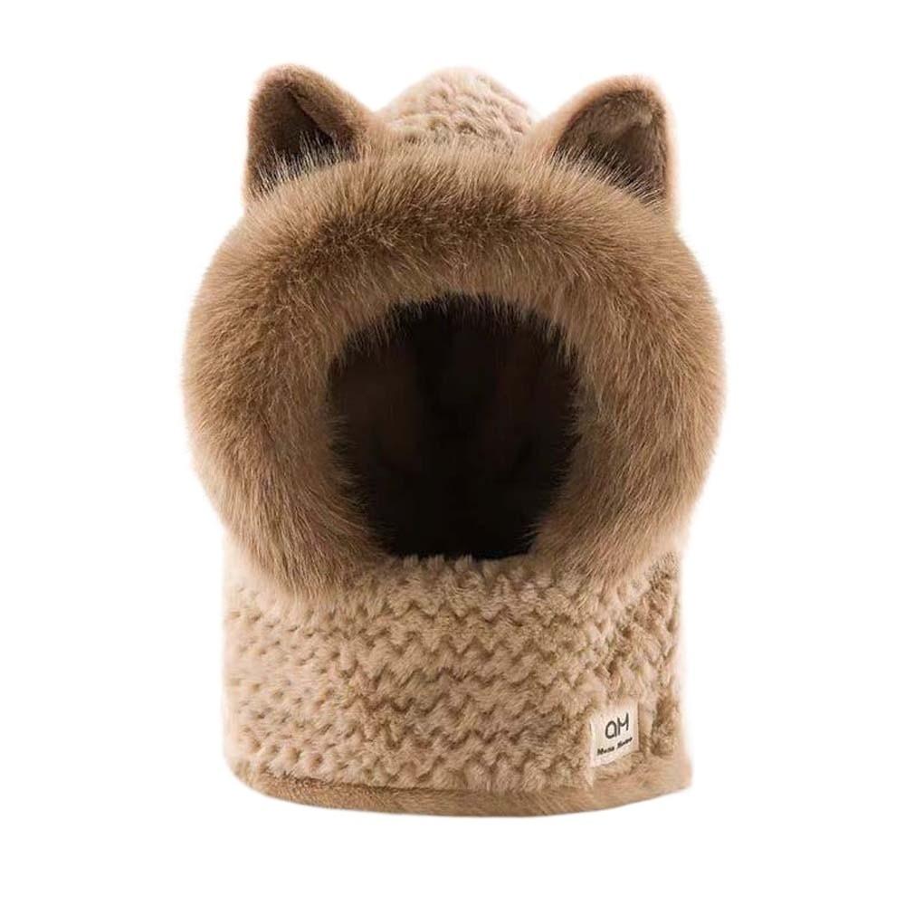 

Cute Cartoon Winter Hat Anti-cold Magnetic Buckle Animal Ear Scarf Hat Windproof Soft Ear Protection Cap Autumn