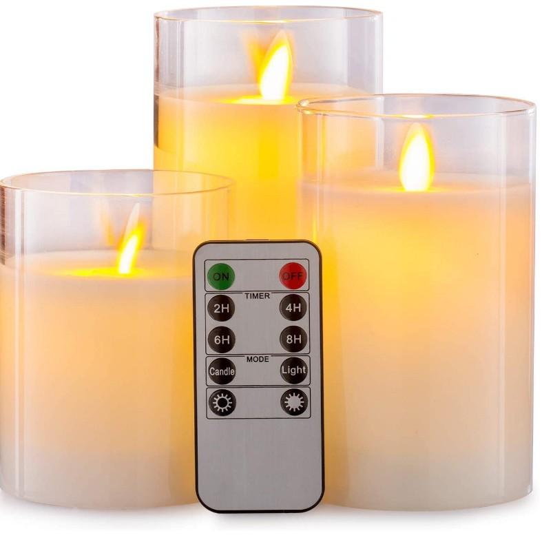 LED Remote Control Candle Light with Plastic Cover for Weddings, Bars, and Birthdays
