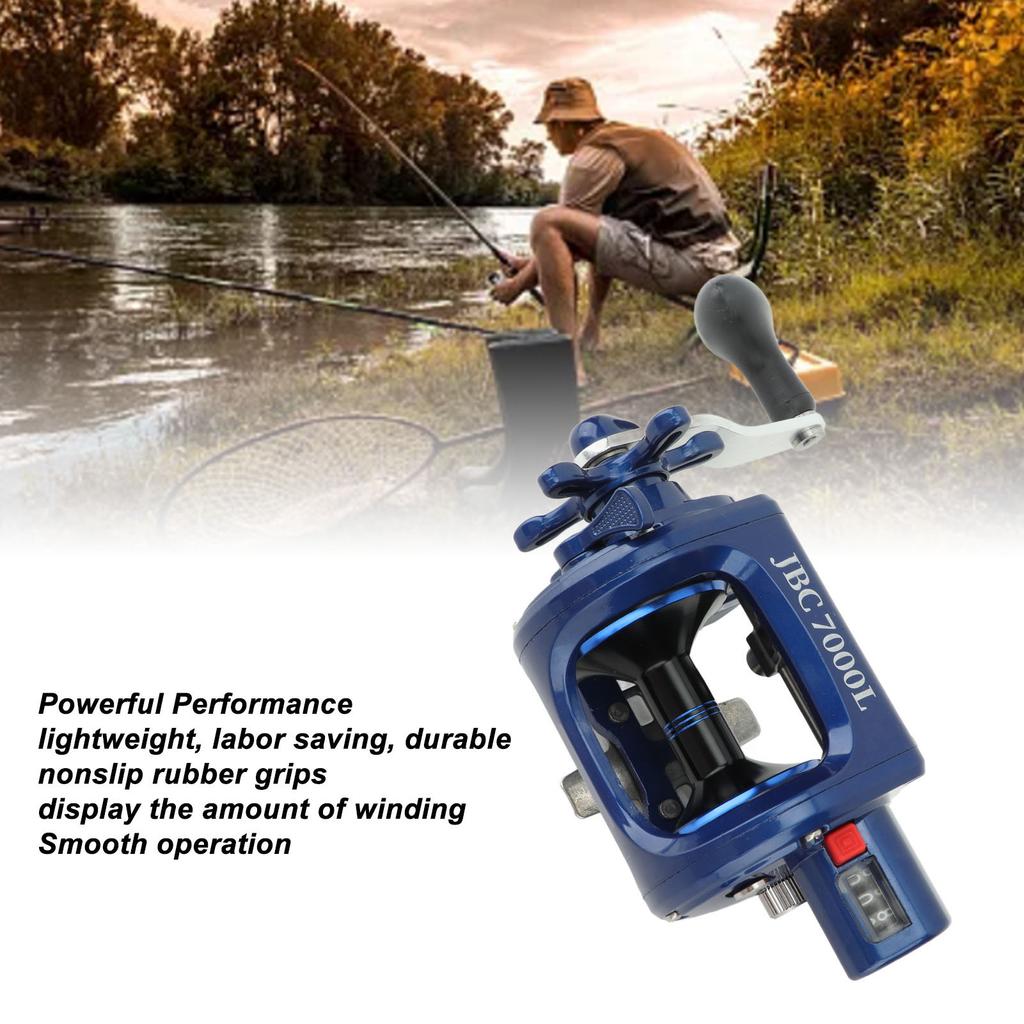 Baitcasting Fishing Reel Round Baitcaster Reel Smooth Powerful Saltwater Inshore Surf Trolling Reel JBC7000L