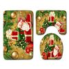 Christmas Printed Shower Curtain Floor Mat Four-Piece Bathroom Toilet Non-Slip Absorbent Carpet Toilet Non-Slip Door Mat