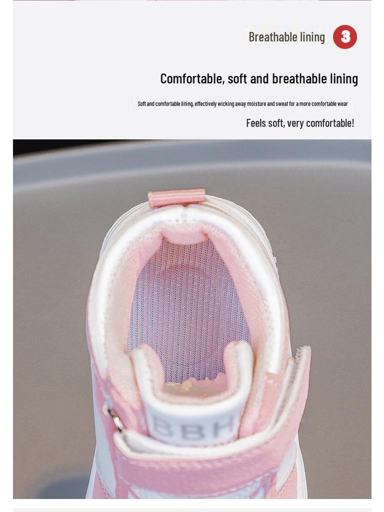 Breathable High-Top Pre-Walker Sneakers: Wear-Resistant Sports Shoes for Boys and Girls