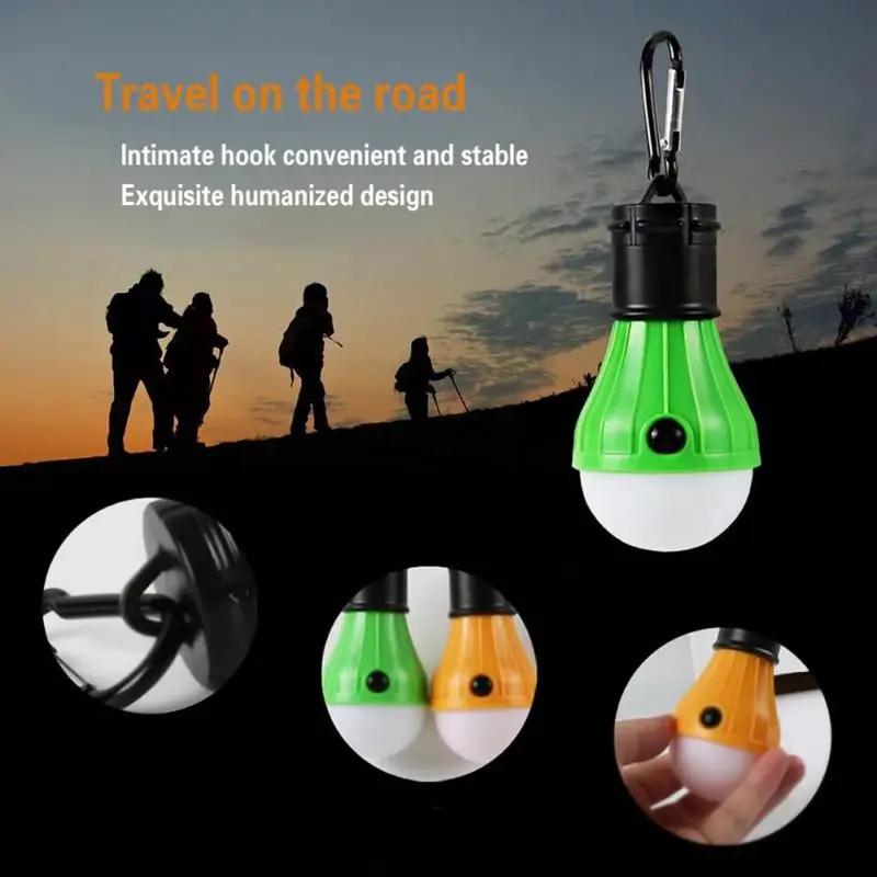 LED Bulb Emergency Lamp 3 Lighting Portable Camping Light Mini Modes Outdoor Night Work Lights Tent Hanging Lamp with Hooks