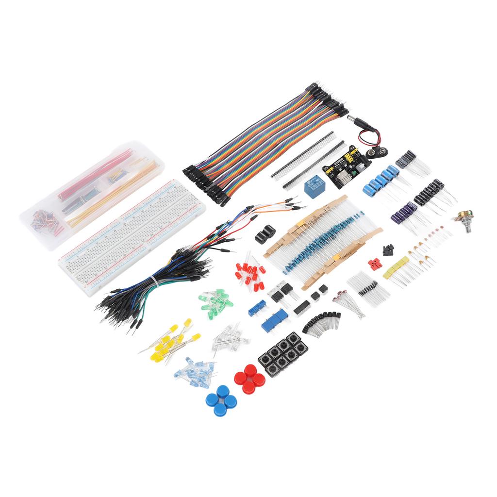 Kit asortiment de componente electronice DIY Modul de putere Rezistor Condensator Tranzistor Jumper Fires