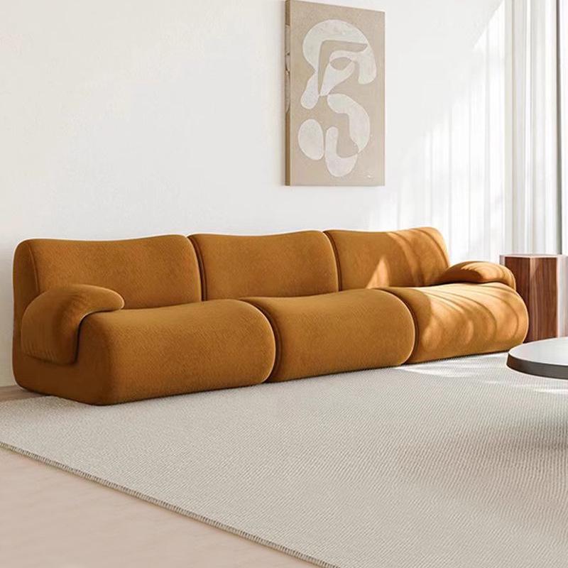 Retro Style Modular Fabric Sofa - Small Apartment Compressed Sofa with Full Sponge Cushion