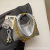Niche design textured commuter portable women's bag spring new retro diamond chain crossbody dumpling bag