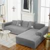 Fluwelen bankhoes Luxe L-vorm banken hoes effen kleur hoekbankhoezen fauteuil anti-stof elastische hoes huisdiervriendelijk