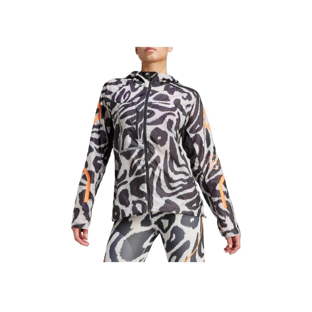 adidas Allover-Print Figurbetonte Kapuzenjacke Langarm Damen Oberbekleidung Schwarz IQ4481