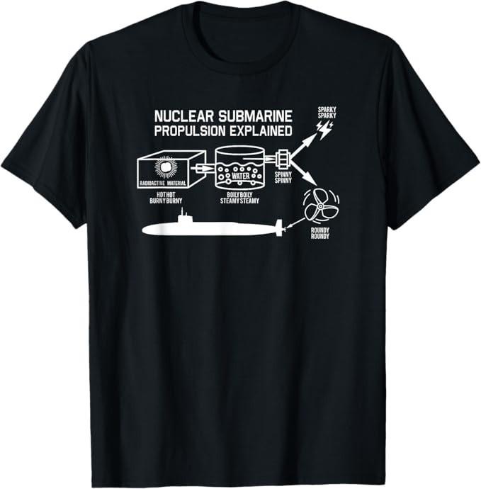 Nuclear Submarine Propulsion Funny Diagram T-Shirt S