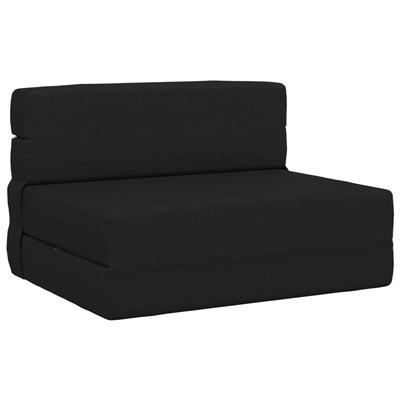Folding Sofa Bed Black 70 X 72 X 60 Cm Fabric