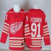 Detroit Red Wings Eishockey Trikot Bestickt Team Uniform Baumwolle Sportbekleidung Herren Erwachsene