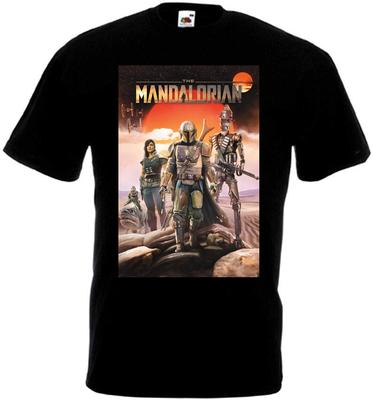 26 Mandalorian v1 Koszulka czarna plakat filmowy wszystkie rozmiary S-5XL Koszulka Unisex