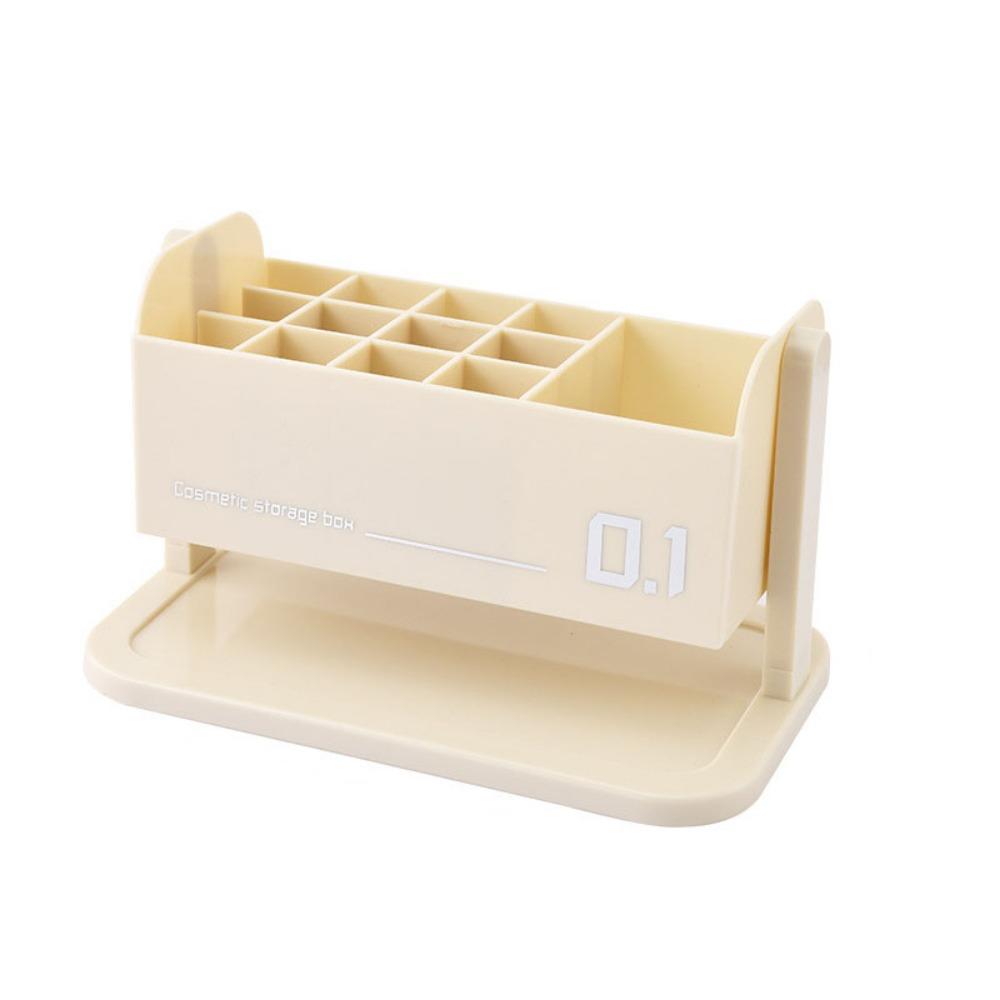 

Plastic 180° Rotating Makeup Brush Holder Transparent Cosmetics Storage Boxes Desktop бежевый