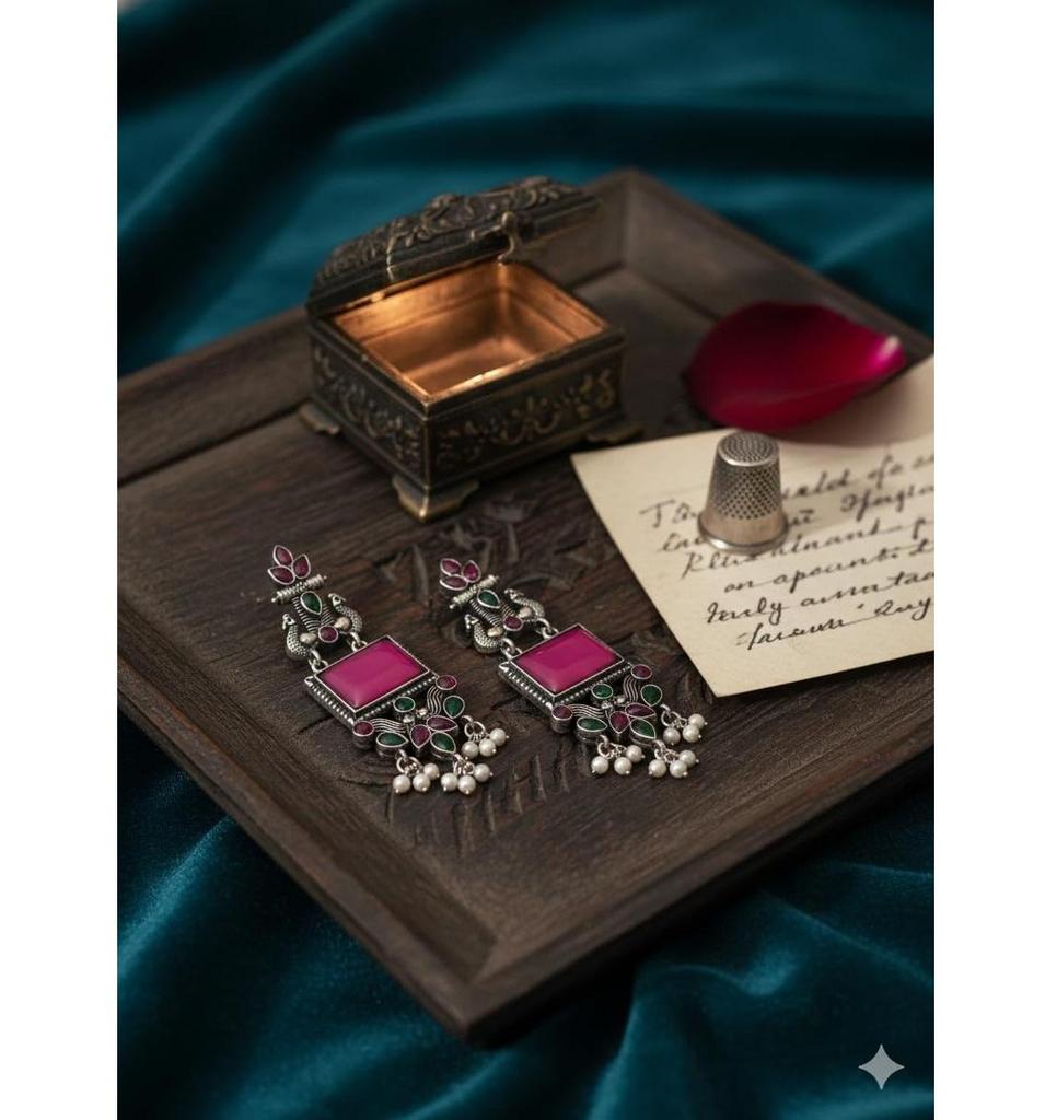 Oxidized Designer Stud Earrings Set, Traditional & Modern Earring Set for Women & Girls, Trendy, Fancy & Fashion Earrings for Daily
