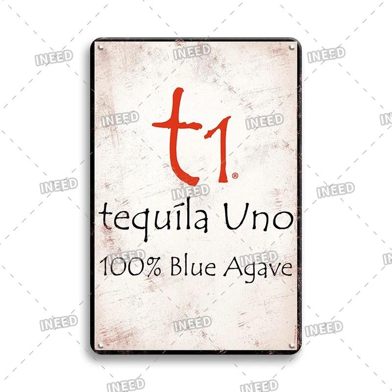 Tequila Whisky Tin Sign Metal Sign Dekoracyjny Vintage Plate Decor Retro Plakietka do Baru Pub Man Cave Club Room Home Wall Decor