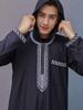 Embroidered Hooded Robe for Muslim Men, New Style Middle Eastern Thobe, Loose Long Sleeve Ethnic Design, Available Now