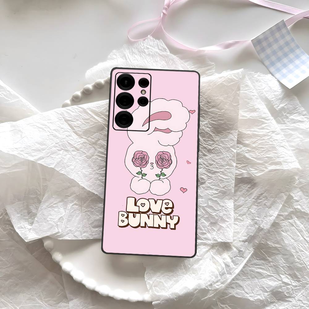 Cute E-EstherS Bunny Rabbit Phone Case For Samsung S 24 Fe 25 Ultra Plus 20 Lite 21 30 22 23 24 22 Ultra 5G Fundas