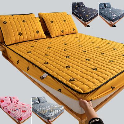 3-teiliger wasserdichter Matratzenschoner Dick gestepptes Spannbettlaken Modisch bedruckte Bettwäsche Rutschfestes Laken Staubschutz 30 cm tiefe Tasche Bettlakenset