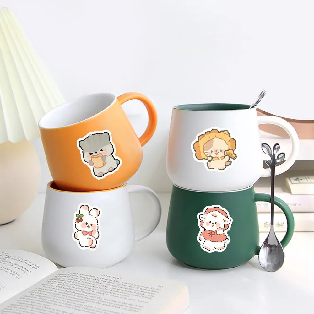 100Pcs Cartoon Cute Hand Drawn Animals Mxied Graffiti Stickers For Bicycle Hand Account Pencil Case Decals