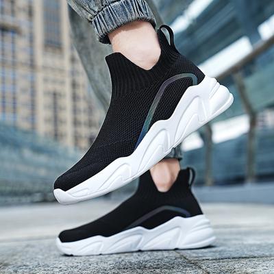 2024 Black Socks Sneakers Men Slip On High Sports Shoes Women Large Size 46 Fashion Unisex Breathable Brand Casual Sneakers Men