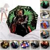 1 Stück Johnny Hallyday Muster Regenschirm Tragbarer Faltregenschirm Eisenrahmen Loch Rippenstruktur Outdoor Heimregenschirm