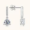 D Color 1ct  Zircon Drop Earrings for Women  Sterling  Plated Wedding Earring
