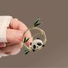 Cute Panda Brooch for Women Girls Delicate Bamboo Panda Corsage Pin Personalized Chinese Style Jacket Pin Accessories Party Gift