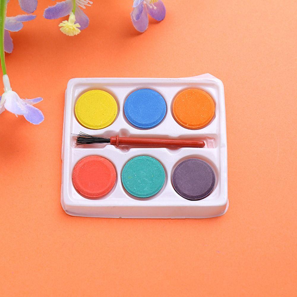 Mit Malpinsel Aquarellfarben-Set Fest 6 Farben Aquarellpigment Abwaschbares Malpigment-Set Kinderpreise