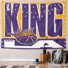 King of L.A. Basketball Design Pattern Wall Hanging Tapestry Decorative Tapestry Home Decor for Bedroom and Living Room