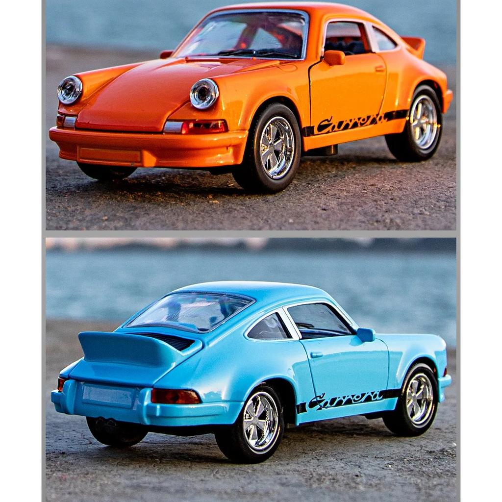 1/36 Scale Porsche Carrera 911 1974 Simulated Alloy Car Model Pull Back Sound and Light Toy Model Decoration Boy Gift