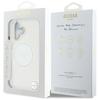 Guess IML Metal Colored Circle Classic Logo MagSafe case for iPhone 16 white