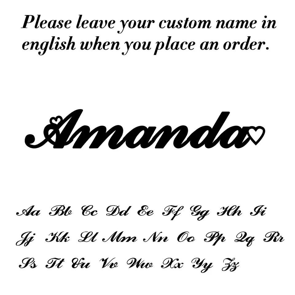 Cooltime Custom Necklace Woman Stainless Steel Personalized Gold Color Chain Letter Necklace Jewelry Birthday's Day Gift
