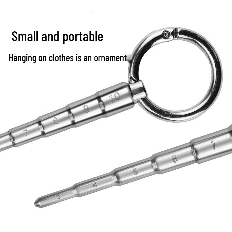 Haste Dilatadora Uretral Graduada em Aço Inoxidável para Masturbação Masculina