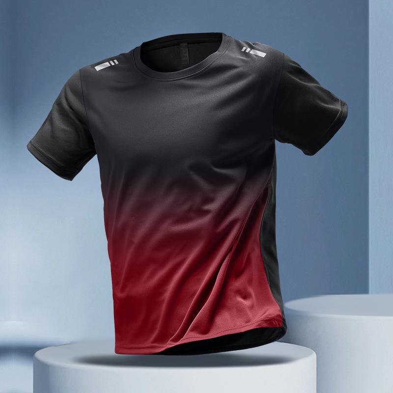 Herren Schnelltrocknendes Eisseiden Sportset: Atmungsaktives, lockeres, kurzärmeliges Lauf-/Fitness-Outfit für den Sommer.