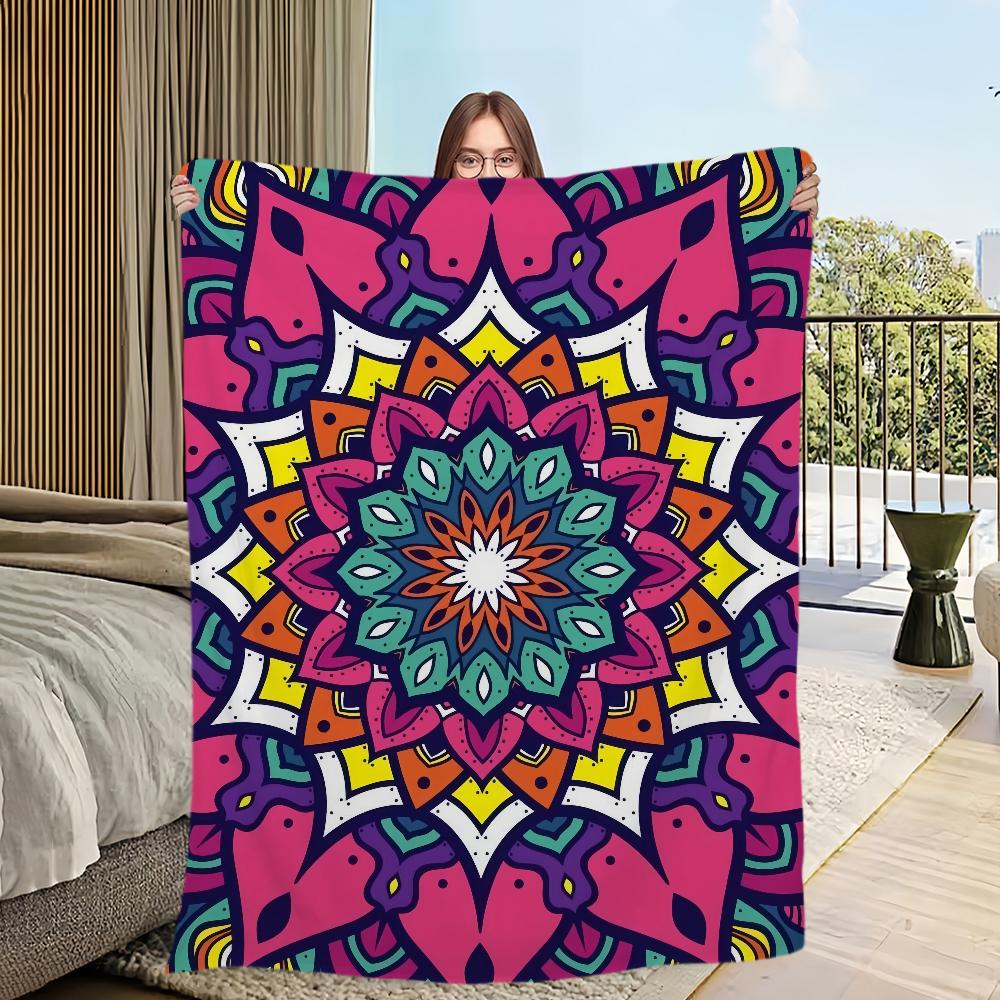 Vzor Čtyři roční období teplá MÓDNÍ měkká plyšová deka vhodná na pohovku obývací pokoj Mandala místnost kancelář ložnice cestovní dárek Flanel