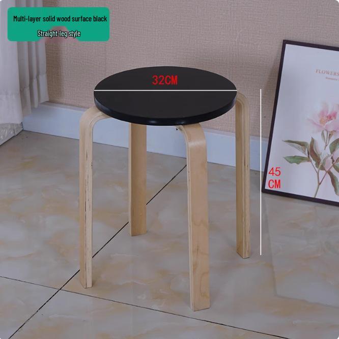 Solid Wood Stool - High & Low Styles: Commercial, Dining, Low, Simple, Adult Bentwood