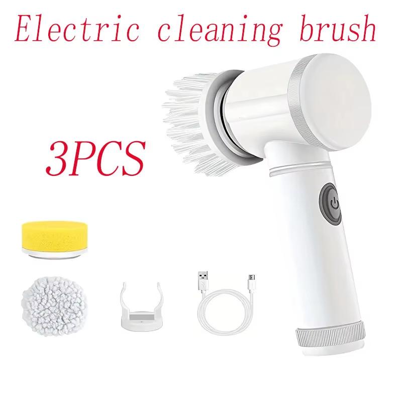 Electric Cleaning Brush, Electric Rotary Scrubber, Bathroom Cleaning Brush Electric Scrubber with 5 Replaceable Brush Heads