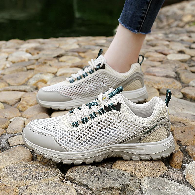 

Женская спортивная обувь Lovers большого размера, дышащая, пляжная, мужская, кроссовки, повседневная, мягкая, походная, унисекс EU:46 бежевый