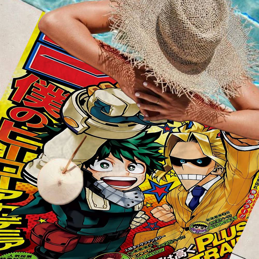 Amine My Hero Academia Kaminari Denki Microfiber Beach Towel Absorbent Quick Dry Yoga Swimming Resort Mountain Climbing Towel