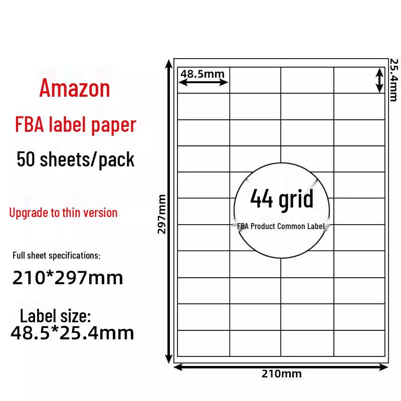 A4 Sticker Printing Paper with Pre-Cut Adhesive Labels, 100 Sheets/Pack
