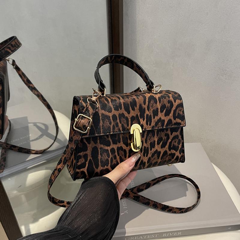 Vintage Torebki na Ramię z Panterką Małe Torebki Crossbody ze Skóry PU Dla Kobiet Markowe Torebki
