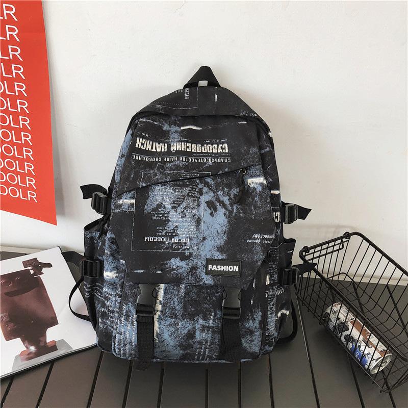 2025 New Schoolbag American High Street Large Capacity Trendy Men's Backpack Student Party High School Student Junior High School