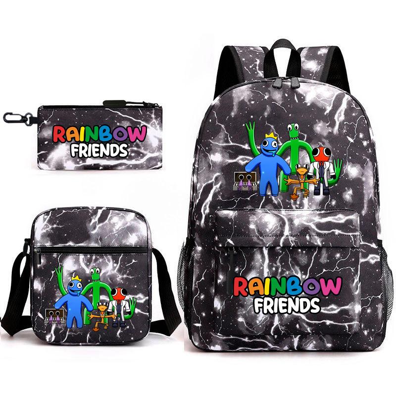 Rainbow Friends Surrounding Backpack Elementary School Student Starry Sky School Bag Three-piece Set