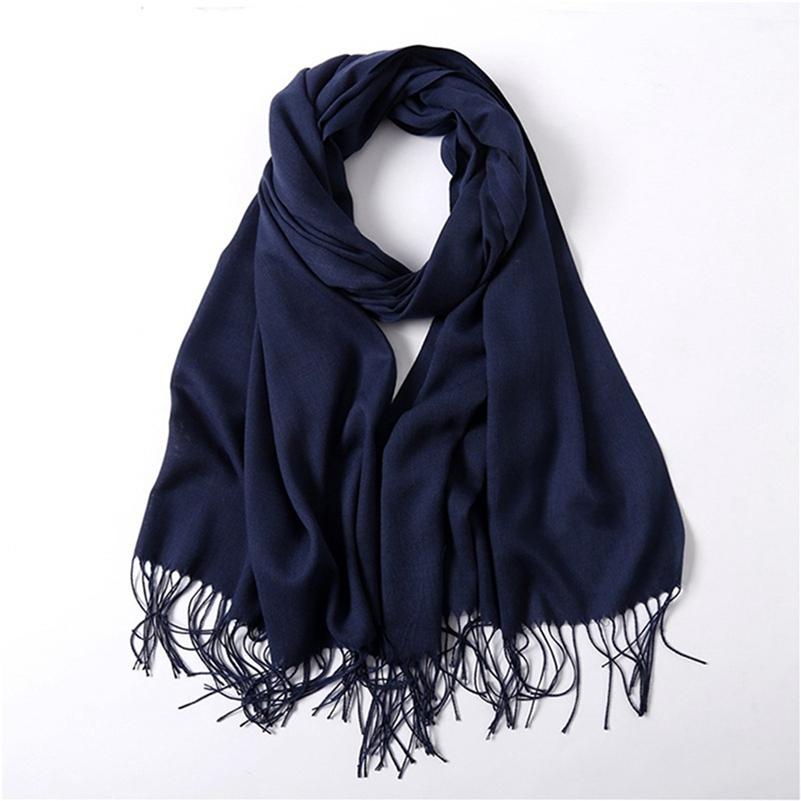 Elegant Headband Shawls Pure Color Scarf Wraps Skin-friendly Lady High Quality Accessories Solid Shawls Warm Headscarf